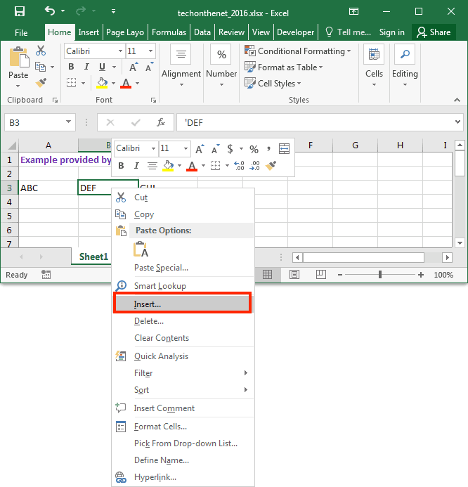 insert pdf into excel