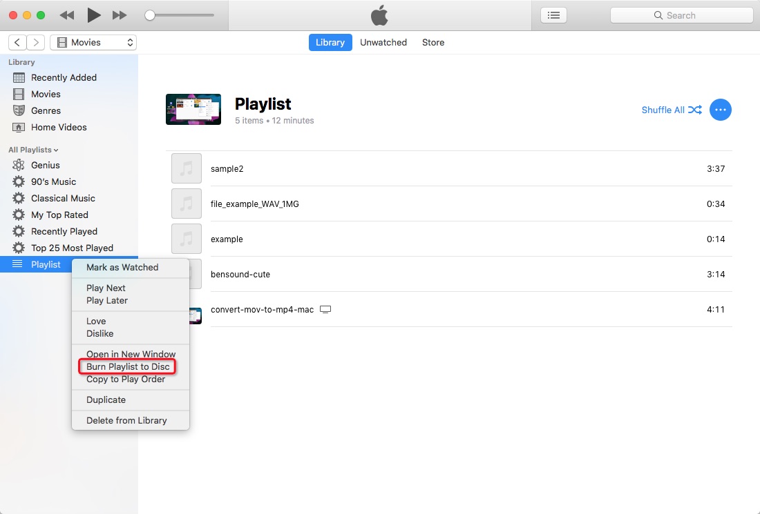 Burn a DVD from iTunes with iTunes 01