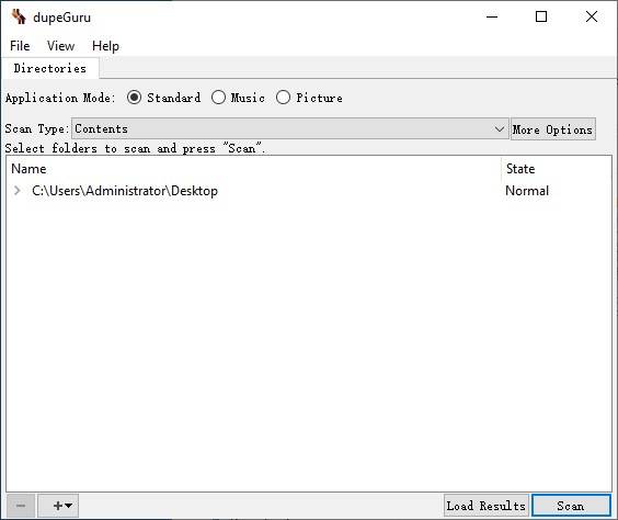 dupeGuru showing three modes
