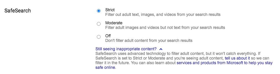 the Strict mode being selected