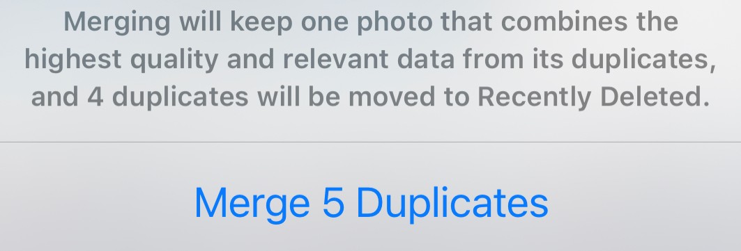 elimina le foto duplicate su iPhone unendole