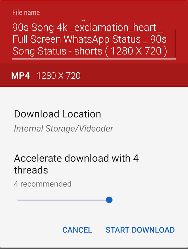 videoder start to download