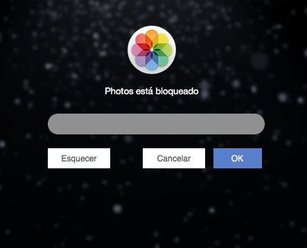 uma janela pede a senha