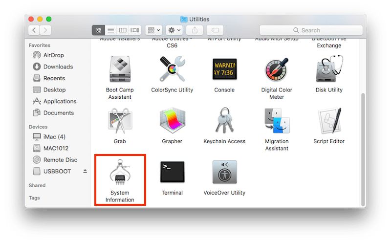 verify in system info 01