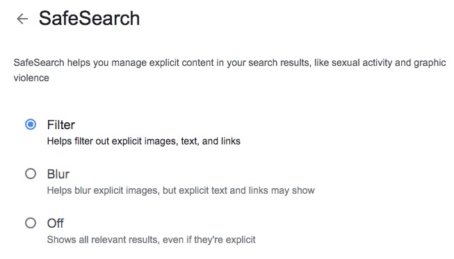 the Filter option being selected
