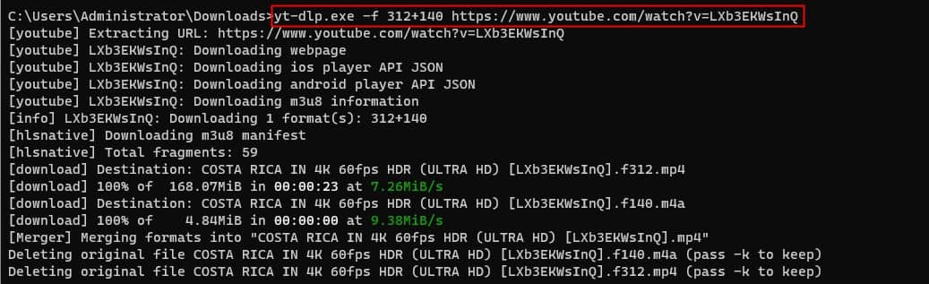 download with yt-dlp