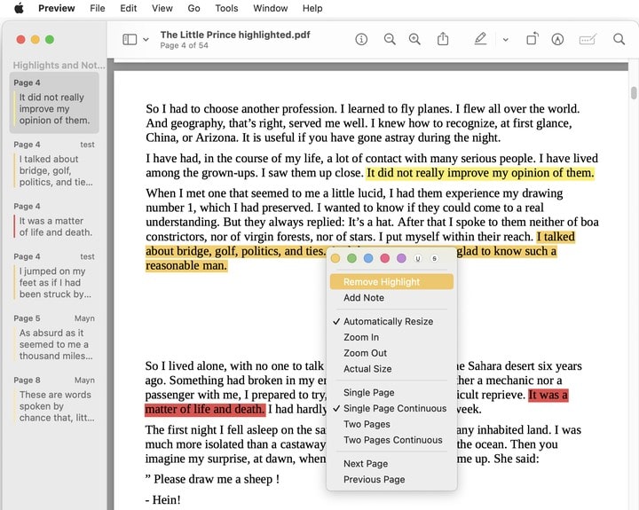 remove highlight from pdf preview02