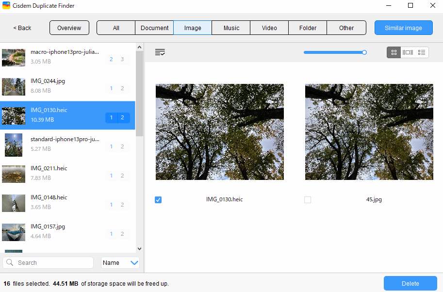 the Similar Image displaying duplicates found in Google Photos
