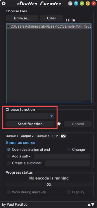 shutter encoder convert MXF to MP4