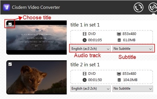 choose titles and tracks