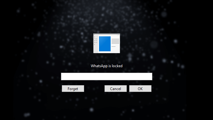 a message saying that WhatsApp is locked