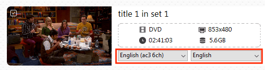 chose an audio track and language