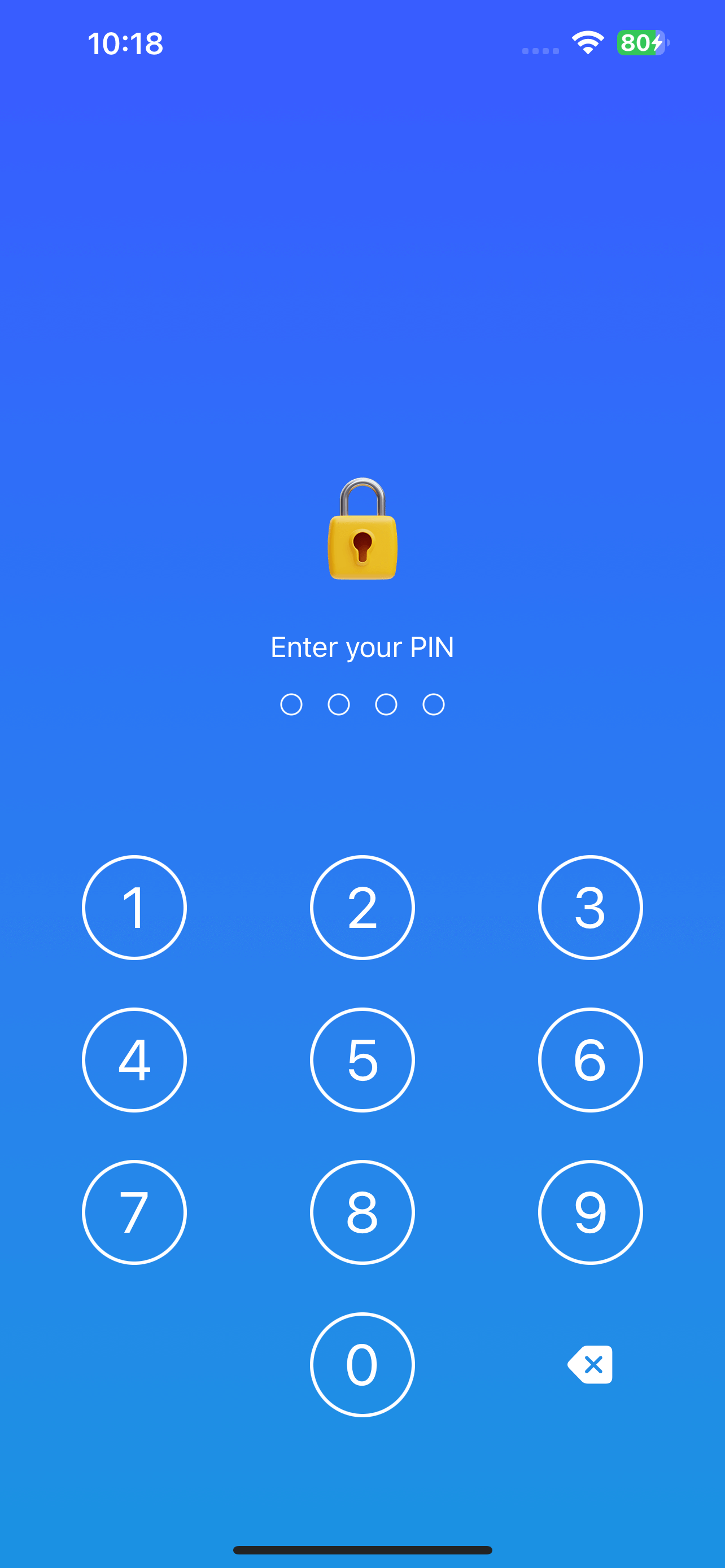 a password entry screen