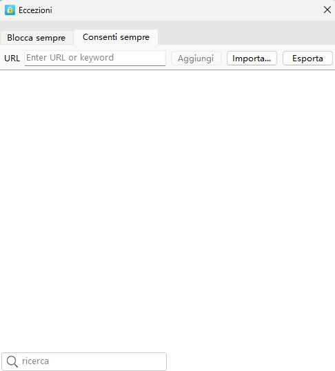 bloccare l'accesso a tutti i siti tranne alcuni su Opera
