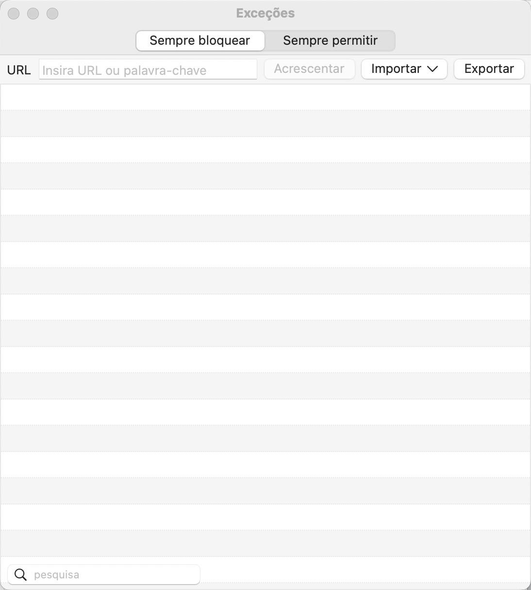 a aba Sempre Permitir