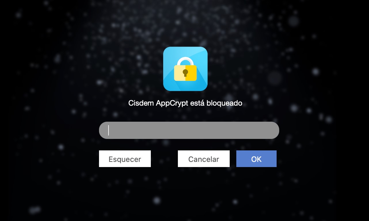 uma tela pedindo senha