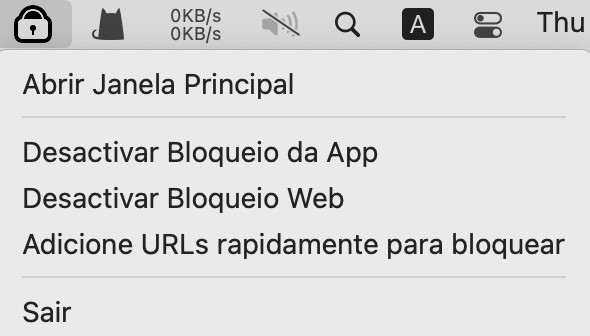 clicar no ícone de cadeado abre a opção Abrir janela principal