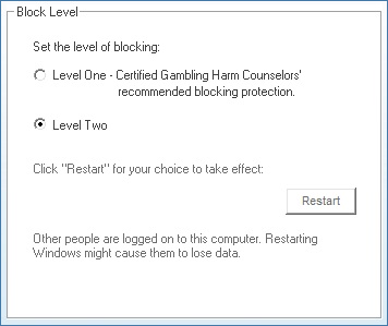 Block Level dialog showing two options: Level One and Level Two