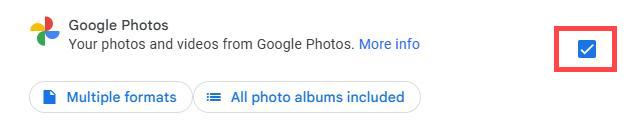 check the box next tp Google Photos