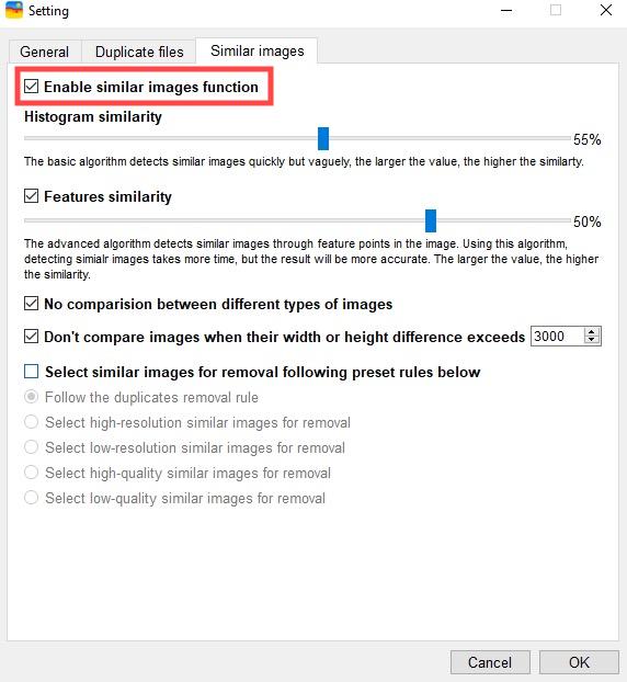 enable similar images function
