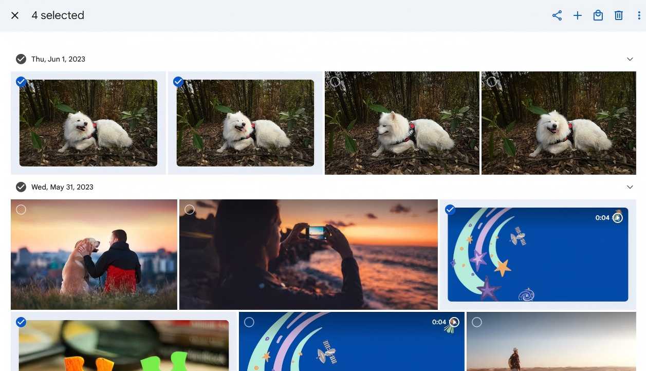 manually select unwanted duplicate photos in Google Photos to remove