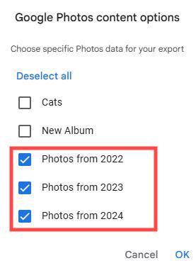 select all year albums