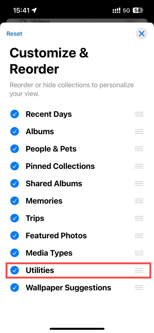 check the box next to Utilities