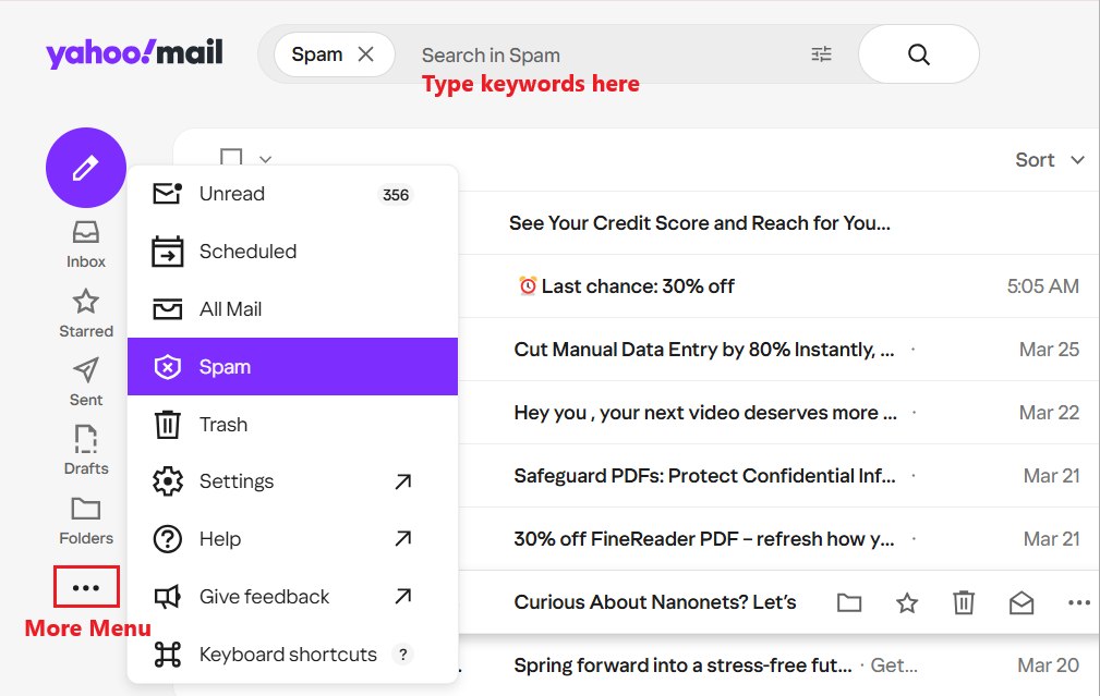how to recover old yahoo emails search01