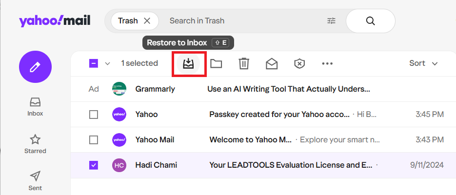 how to recover old yahoo emails search03
