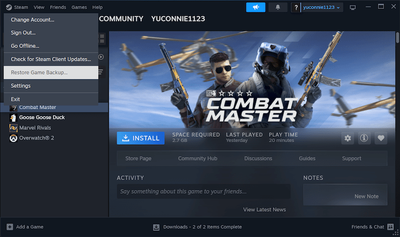 restore from backup 01