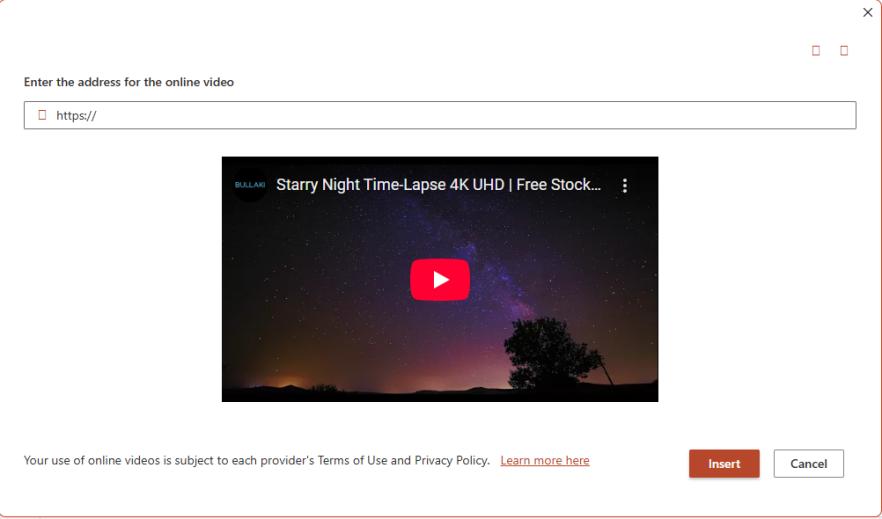 insert youtube video link in powerpoint