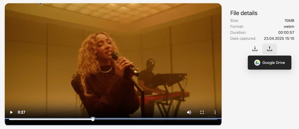 record to google drive