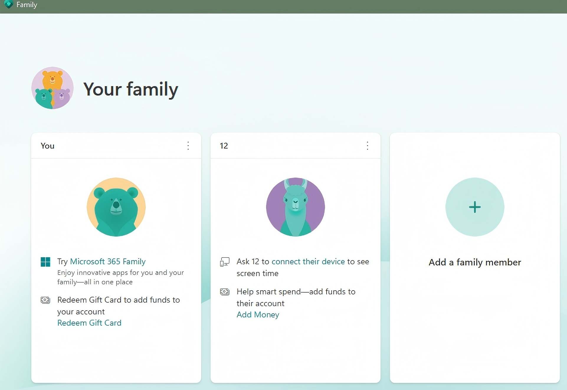 select add a family member