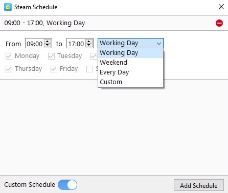 custom schedule