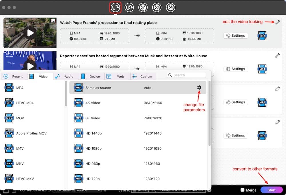 convert the downloaded cnn video to other format