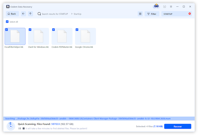 restore startup folder cisdem04