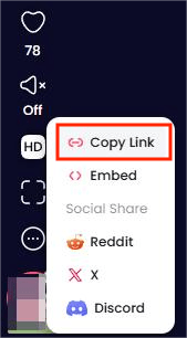 copy redgifs video link
