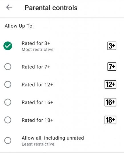set Google Play age limits