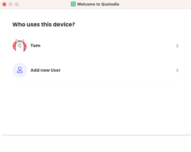 Who uses this device screen in Qustodio
