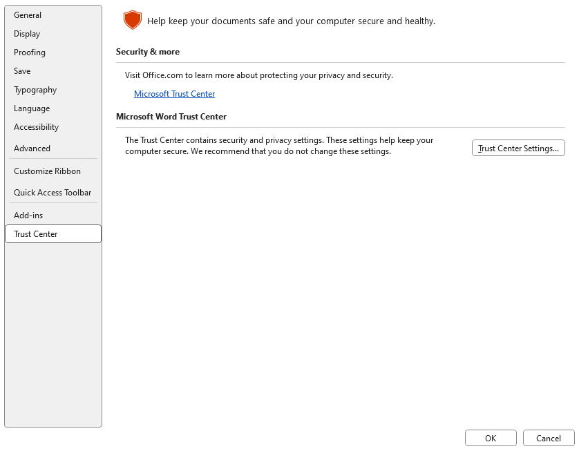 adjust trust center 02