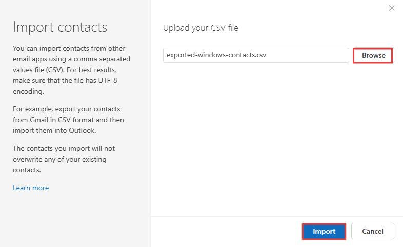 select the CSV file