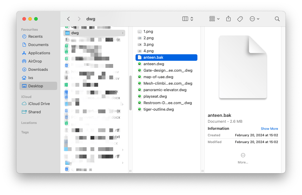 recover with bak file 01