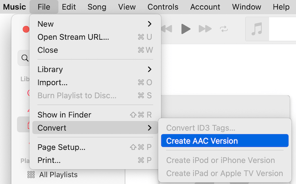 music convert mp3 to aac