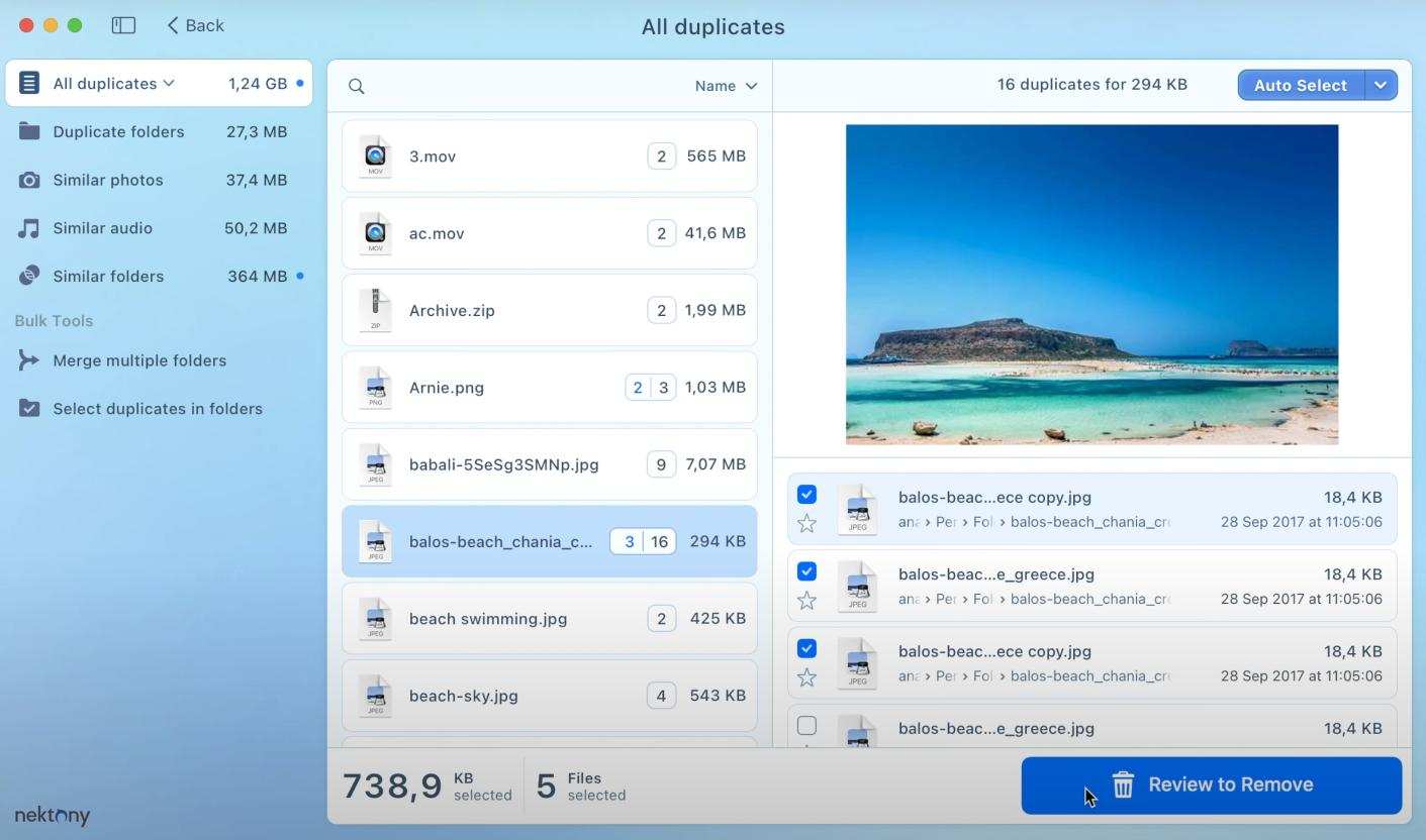 Nektony Duplicate File Finder Review to Remove