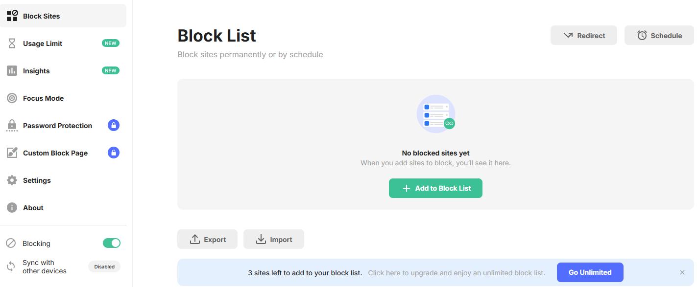 click Add to Block List