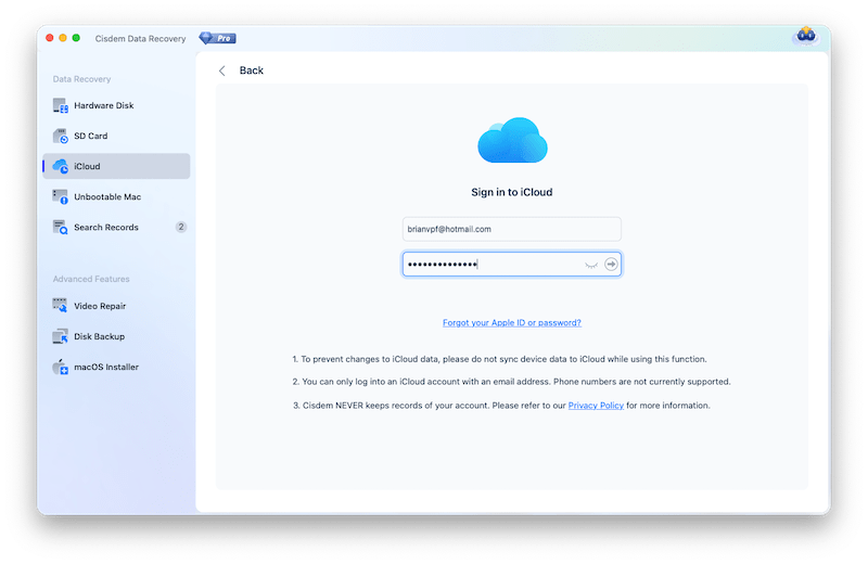 recover icloud notes with cisdem 02