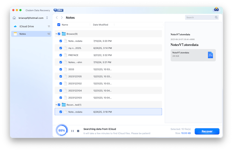 recover notes from icloud cisdem 05