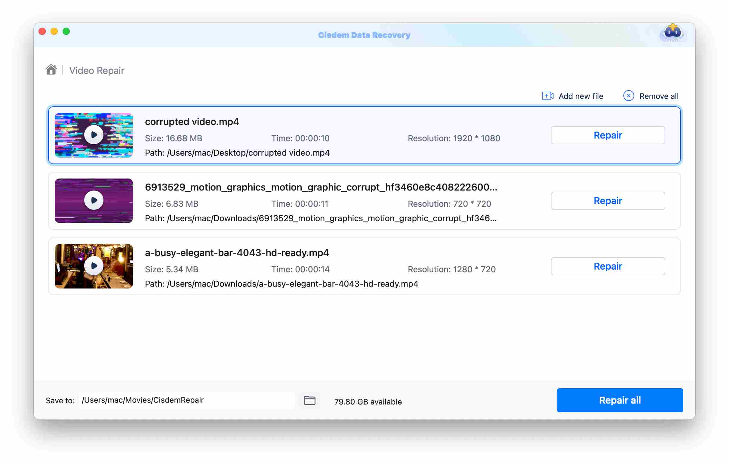 repair mp4 with vlc cisdem02