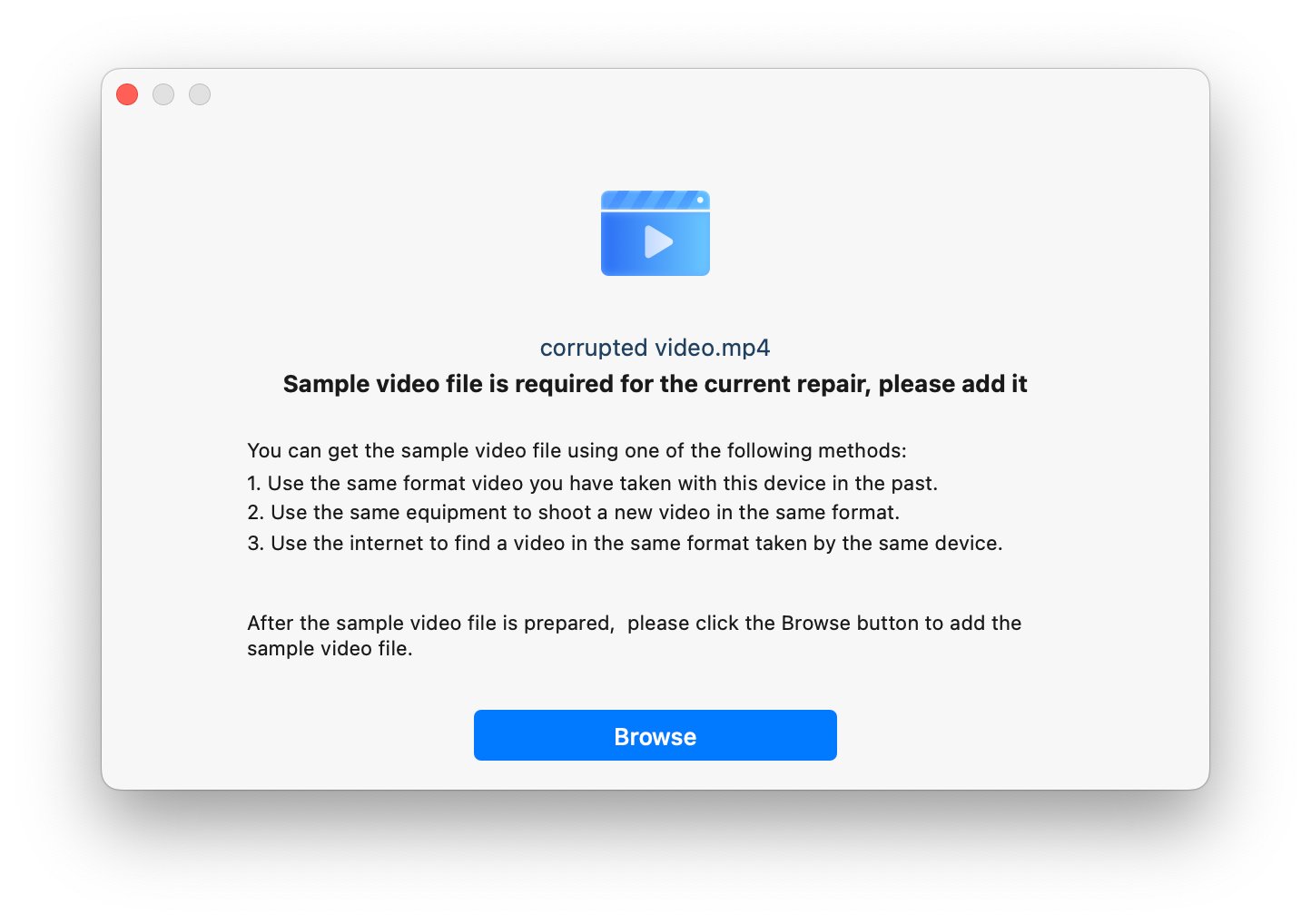repair mp4 with vlc cisdem03