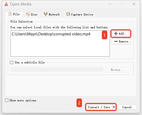 repair mp4 with vlc02